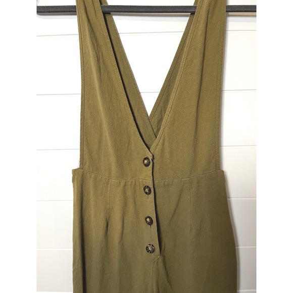 Sienna Sky Olive Green Jumpsuit Button Front Wide Leg V Neck Casual Romper *Flaw - Picture 13 of 15
